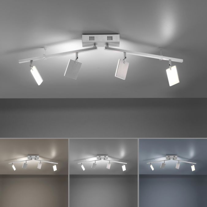 Paul Neuhaus Paul Neuhaus PURE MIRA LED Deckenleuchte aluminium 4 flammig dimmbar CCT Memory Begrenzt auf 3 Tage