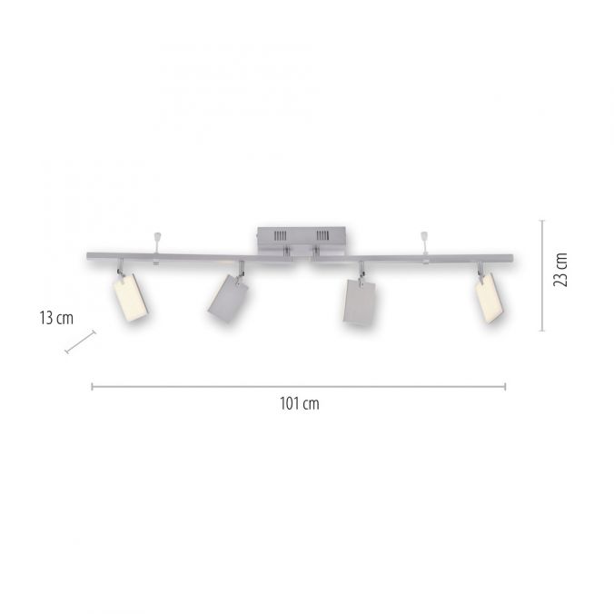 Paul Neuhaus Paul Neuhaus PURE MIRA LED Deckenleuchte aluminium 4 flammig dimmbar CCT Memory Begrenzt auf 3 Tage