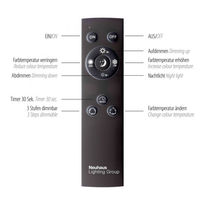 Paul Neuhaus Paul Neuhaus PURE MIRA LED Deckenleuchte aluminium 4 flammig dimmbar CCT Memory Begrenzt auf 3 Tage