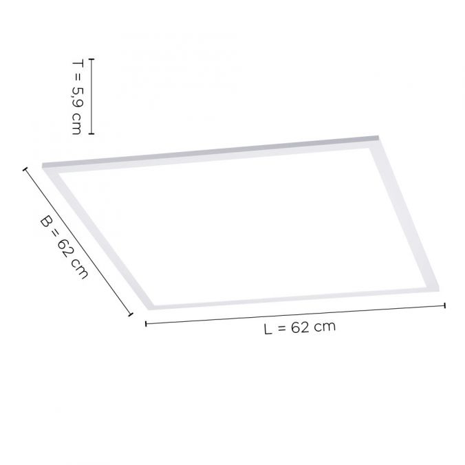 Paul Neuhaus LED-Panel, weiß, 62x62cm, Backlight, dimmbar, Farbsteuerung Im Verkauf