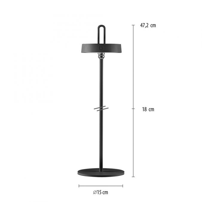 Paul Neuhaus LED Tischlampe schwarz Akku Touchdimmer spritzwassergeschützt USB Blitzverkäufe