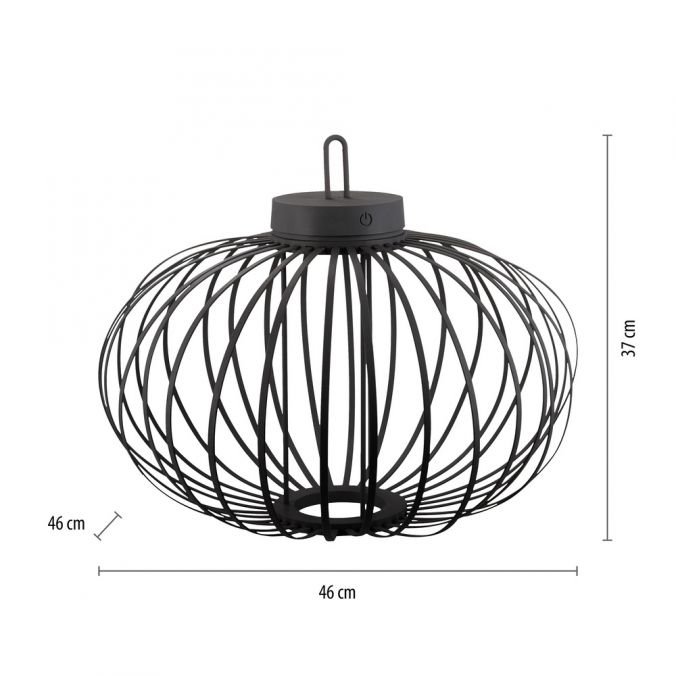 Paul Neuhaus LED Tischleuchte D=46cm schwarz Akkulampe USB IP44 dimmbar per Touch Rabatt