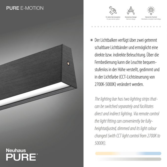 Paul Neuhaus Paul Neuhaus LED Pendelleuchte PURE-E-MOTION grau elektrisch Touch Online Shopping