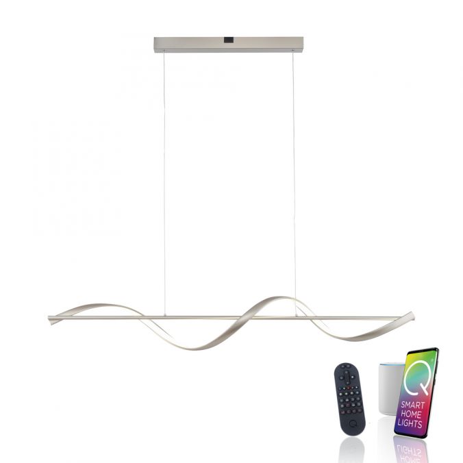 Paul Neuhaus Paul Neuhaus LED Pendelleuchte Q-SWING silber Smart Home dimmbar FB