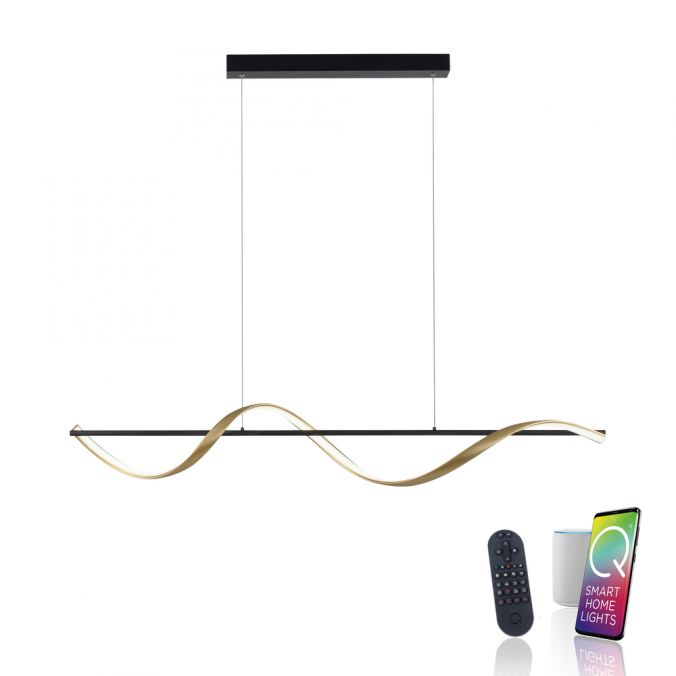 Paul Neuhaus Paul Neuhaus LED Pendelleuchte Q-SWING anthrazit messing matt Smart Home