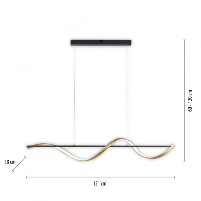 Paul Neuhaus Paul Neuhaus LED Pendelleuchte Q-SWING anthrazit messing matt Smart Home Valentinstagsangebot