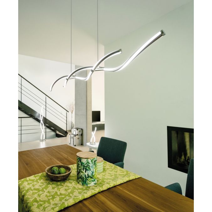 Paul Neuhaus Paul Neuhaus, Q-MALINA, LED-Pendelleuchte, Wellen Design, modern, Smart Home Jubiläumsangebot