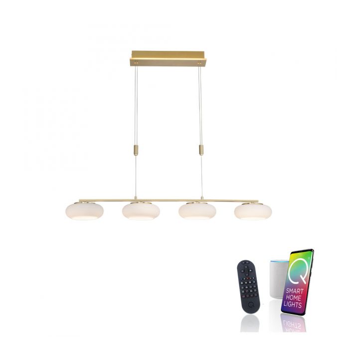 Paul Neuhaus Paul Neuhaus Q ETIENNE Pendelleuchte Smart Home messing länglich 4 flammig
