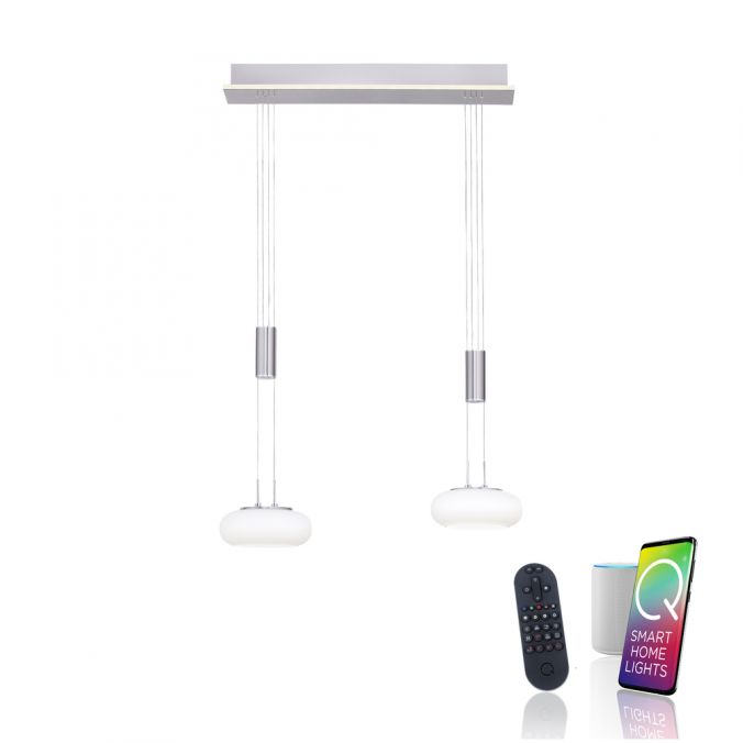 Paul Neuhaus Paul Neuhaus, Q-ETIENNE, LED Pendelleuchte stahl, Smart Home