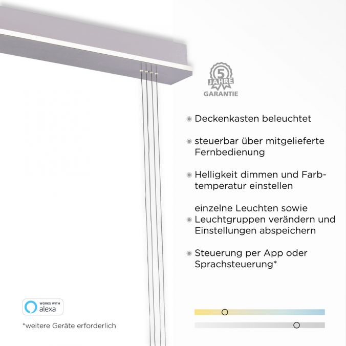 Paul Neuhaus Paul Neuhaus, Q-ETIENNE, LED Pendelleuchte stahl, Smart Home Online Outlet
