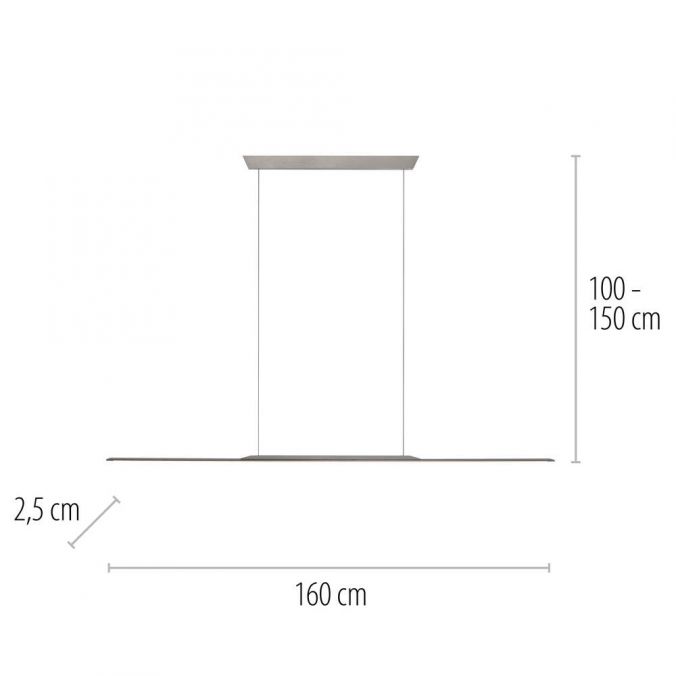 Paul Neuhaus Paul Neuhaus Pendelleuchte PURE Surface grau eloxiert 160x25 höhenverstellbar Räumungsverkauf