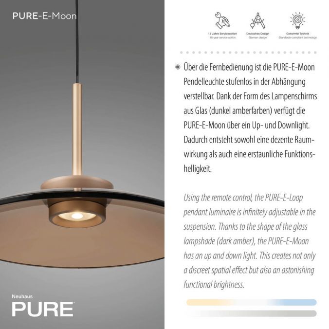 Paul Neuhaus Paul Neuhaus LED Pendelleuchte PURE E-Moon bronce elekrisch verstellbar Sonderangebote