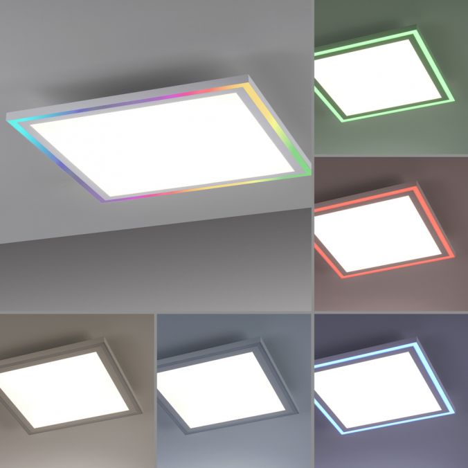 Paul Neuhaus LED Deckenleuchte 40x40 weiss flach Rainbow RGB Fernbedienung Alleskönner Super Sparpreis