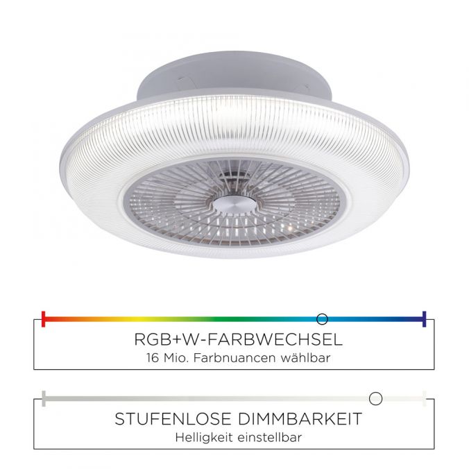 Paul Neuhaus LED-Deckenventilator, RGB, CCT, dimmbar, Fernbedienung, Geschwindigkeit einstellbar Fabrikladen