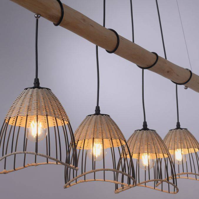 Paul Neuhaus Pendelleuchte, rustikales Design, Vintage Look, Holz, Metall, E27 Fassung Online