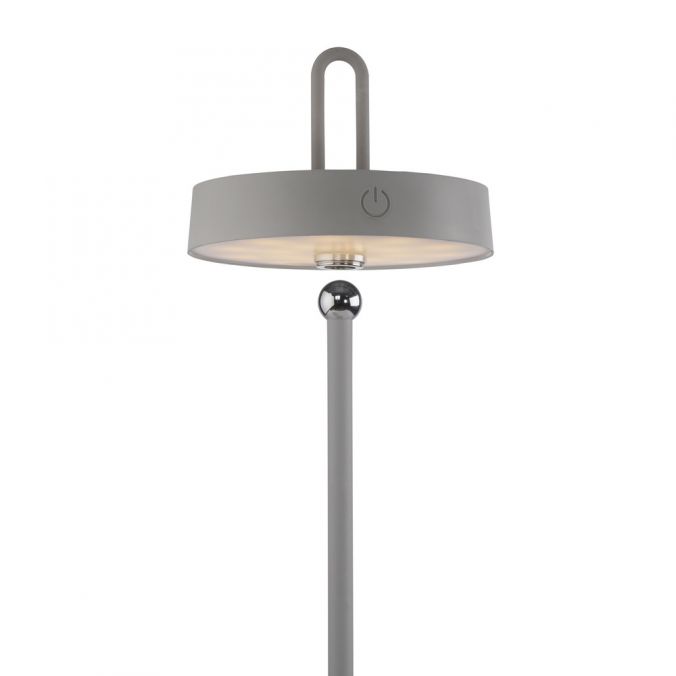 Paul Neuhaus LED Tischlampe greige Akku Touchdimmer spritzwassergeschützt USB Outlet