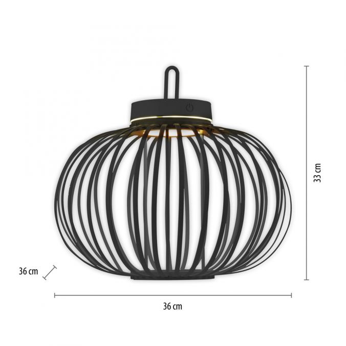 Paul Neuhaus LED Tischleuchte D=36cm schwarz Akkulampe USB IP44 dimmbar per Touch Angebote