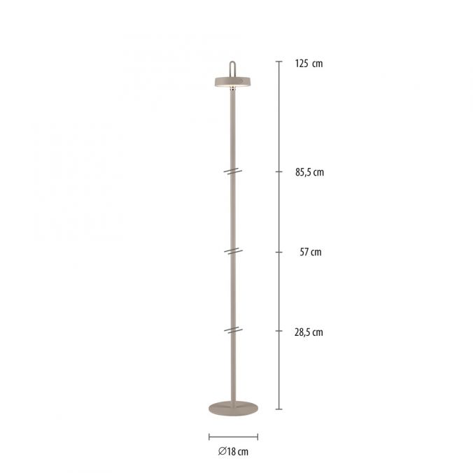 Paul Neuhaus LED Akku Stehlampe greige dimmbar per Touch IP44 Memoryfunktion im Angebot