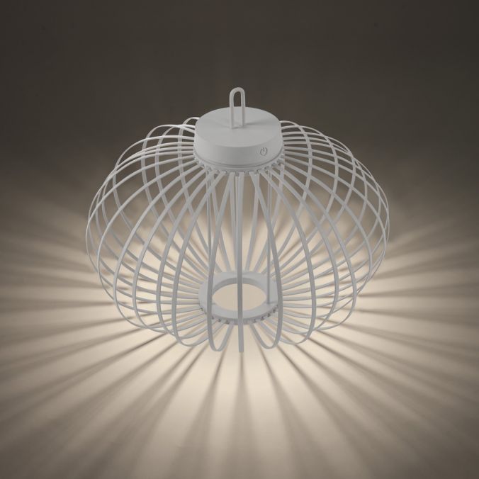 Paul Neuhaus LED Tischleuchte D=46cm weiß Akkulampe USB IP44 dimmbar per Touch Fabrikverkauf