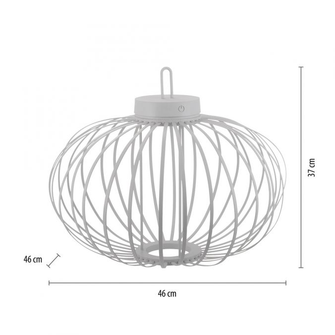 Paul Neuhaus LED Tischleuchte D=46cm weiß Akkulampe USB IP44 dimmbar per Touch Fabrikverkauf