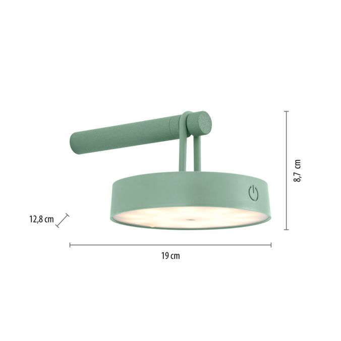 Paul Neuhaus LED Akku Wandleuchte grün dimmbar per Touch IP44 Memoryfunktion Kostenloser Versand