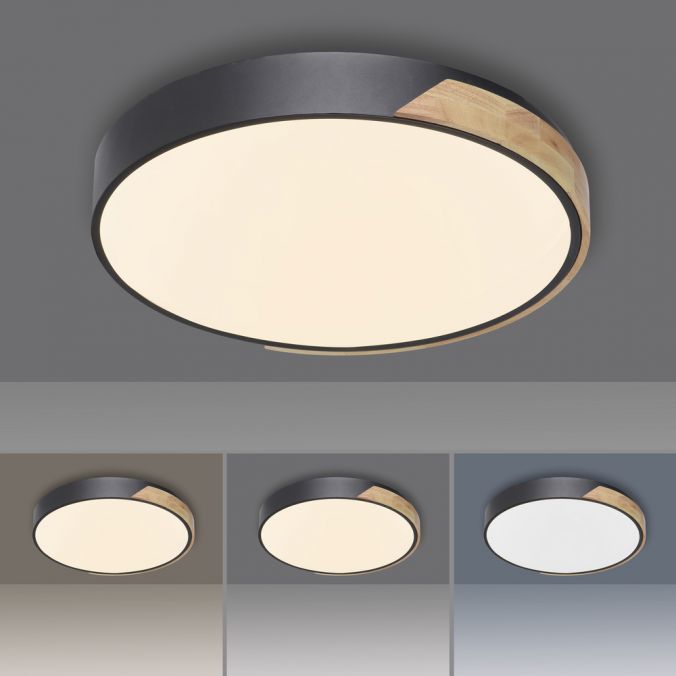 Paul Neuhaus Paul Neuhaus Q BILA LED Deckenleuchte Smart Home mattfarbig Echtholz dimmbar Großer Ausverkauf