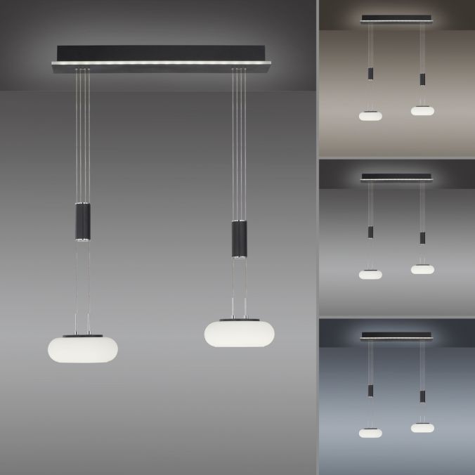 Paul Neuhaus Paul Neuhaus Q ETIENNE Pendelleuchte Smart Home schwarz länglich 2 flammig Flash Sale