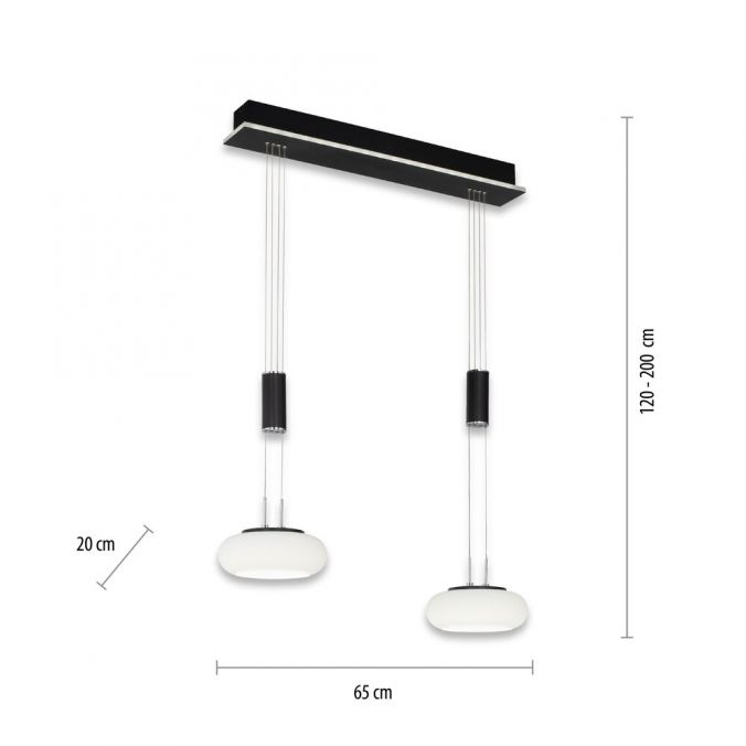Paul Neuhaus Paul Neuhaus Q ETIENNE Pendelleuchte Smart Home schwarz länglich 2 flammig Flash Sale