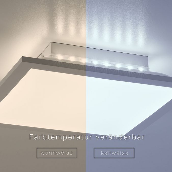 Paul Neuhaus LED-Panel, weiß, 30x30cm, dimmbar, Backlight, Fernbedienung, Farbsteuerung Saisonschlussverkauf