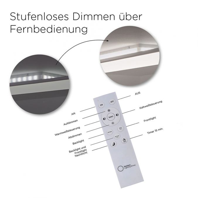 Paul Neuhaus LED-Panel, weiß, 30x30cm, dimmbar, Backlight, Fernbedienung, Farbsteuerung Saisonschlussverkauf