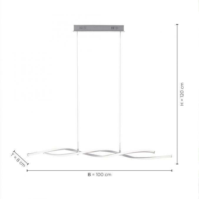 Paul Neuhaus LED Pendelleuchte, stahlfarben, Wellen-Form, inkl. Dimmfunktion, modern Black Friday