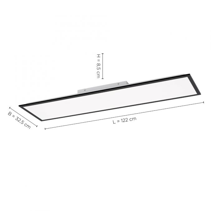 Paul Neuhaus LED Panel, Rahmen schwarz, rechteckig, CCT, Fernbedienung, dimmbar, modern Cyber Monday