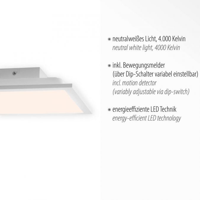 Paul Neuhaus LED-Panel, weiß, 29,5x29,5cm, incl. Bewegungsmelder Osterangebot