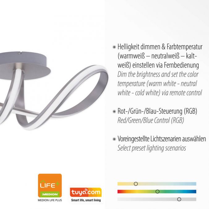 Paul Neuhaus LED Deckenleuchte Smart-Home, Lichtfarbsteuerung, Farbwechsel, dimmbar Kauf eins, bekomm eins gratis
