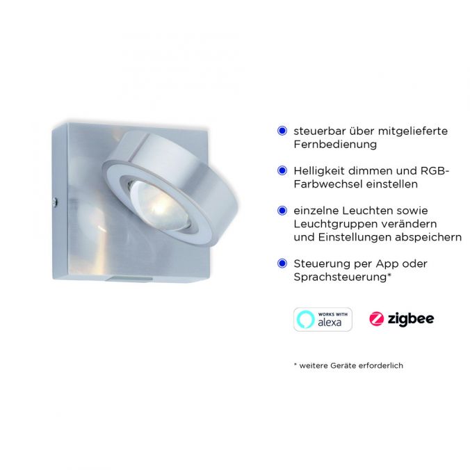 Paul Neuhaus Paul Neuhaus, Q-MIA, LED Wandleuchte, alufarbig, Smart Home Wochenangebot