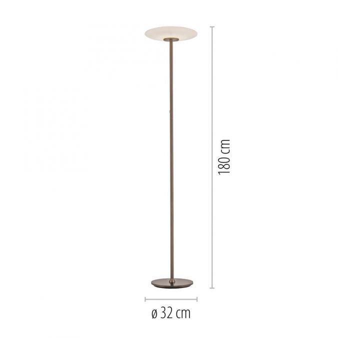 Paul Neuhaus Paul Neuhaus LED Stehleuchte PURE Vitrum dark-metal-brown Rauchglas JETZT KAUFEN