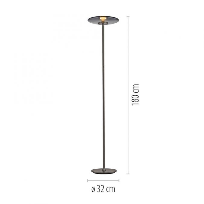 Paul Neuhaus Paul Neuhaus LED Stehleuchte PURE Vitrum grau Toch Rauchglas Neueste Stile