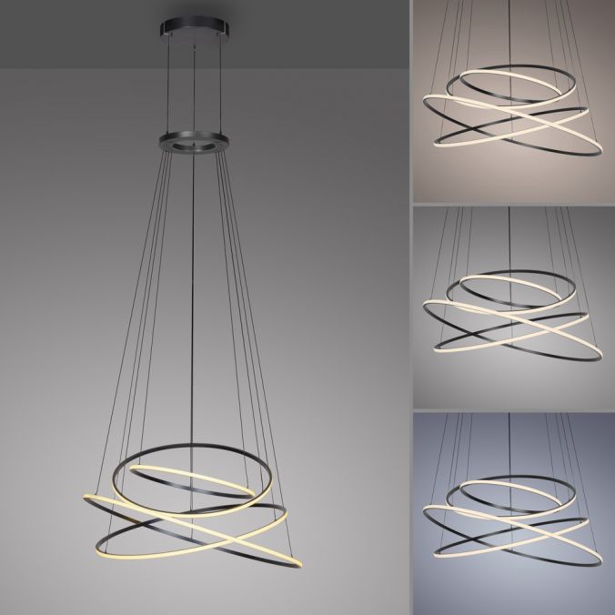 Paul Neuhaus Paul Neuhaus LED Pendelleuchte PURE E-Flying Rings grau e-LIFT elektrisch Nur für heute
