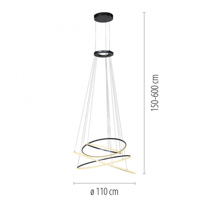 Paul Neuhaus Paul Neuhaus LED Pendelleuchte PURE E-Flying Rings grau e-LIFT elektrisch Nur für heute