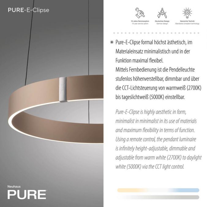 Paul Neuhaus Paul Neuhaus LED Pendelleuchte PURE E-Clipse bronce elektrisch e-LIFT Sonderangebot der Fabrik