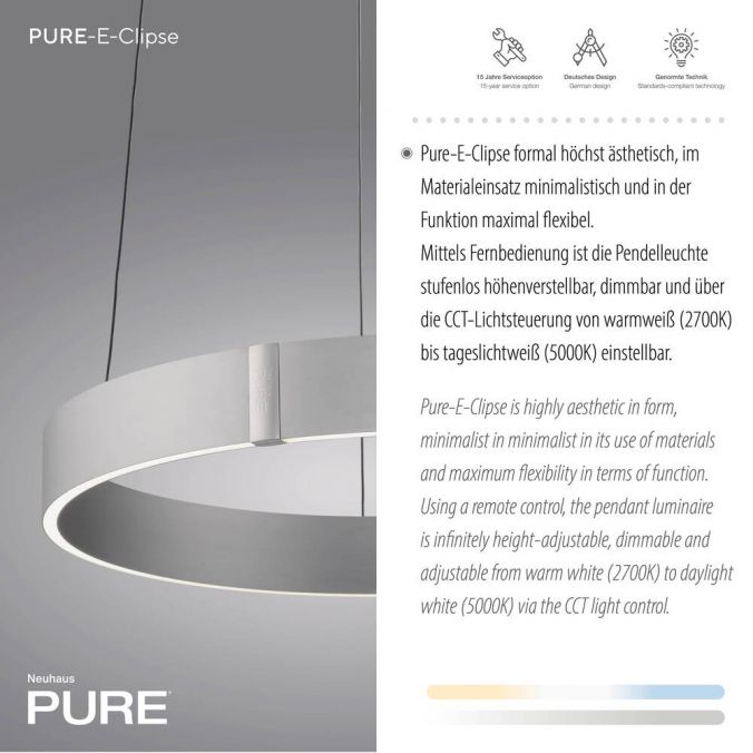 Paul Neuhaus Paul Neuhaus LED Pendelleuchte PURE E-Clipse aluminium elektrisch Vierteljährliche Förderung