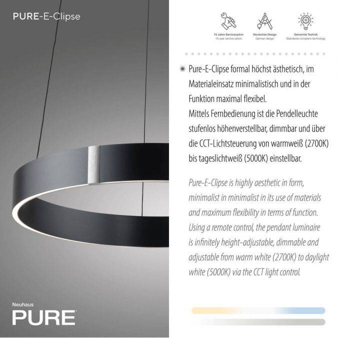 Paul Neuhaus Paul Neuhaus LED Pendelleuchte PURE E-Clipse grau elektrisch e-LIFT Bis zu 55% Rabatt