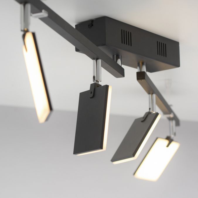 Paul Neuhaus Paul Neuhaus PURE MIRA LED Deckenleuchte schwarz 4 flammig dimmbar CCT Memory Discount Store für neue Produkte