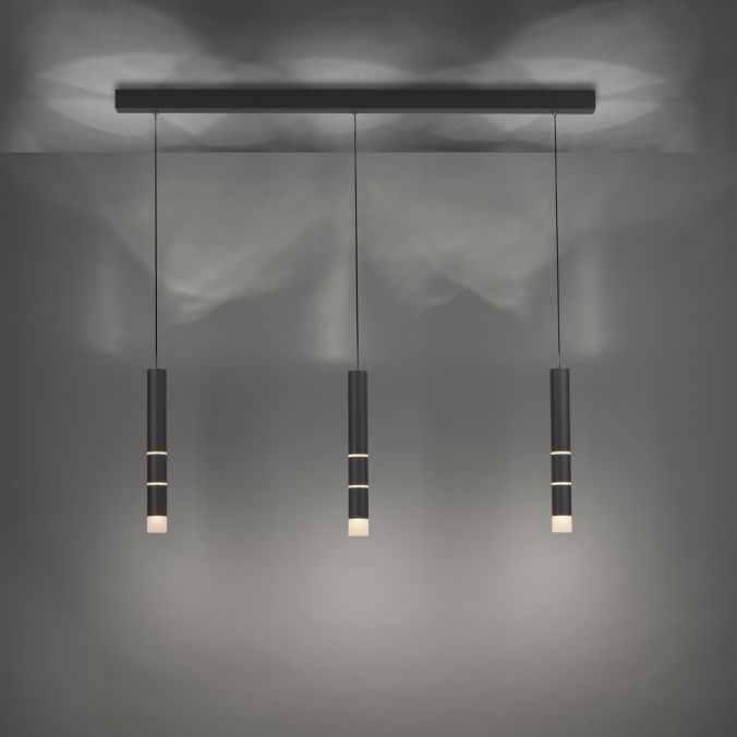Paul Neuhaus Paul Neuhaus PURE VEGA LED Pendelleuchte schwarz 3 flammig mit Lichtmodi Fabrikladen