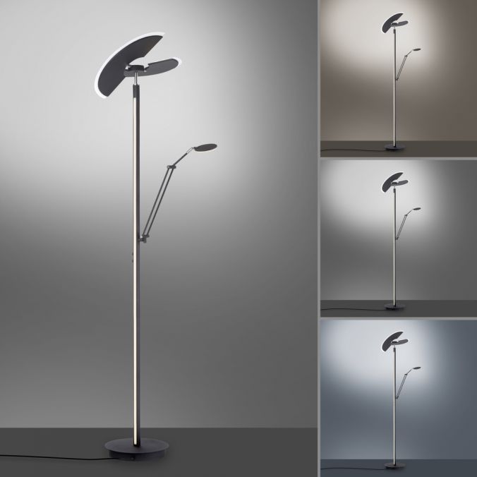 Paul Neuhaus Paul Neuhaus PURE MUTIL LED Deckenfluter anthrazit farbig Leselicht dimmbar Begrenzt auf 3 Tage