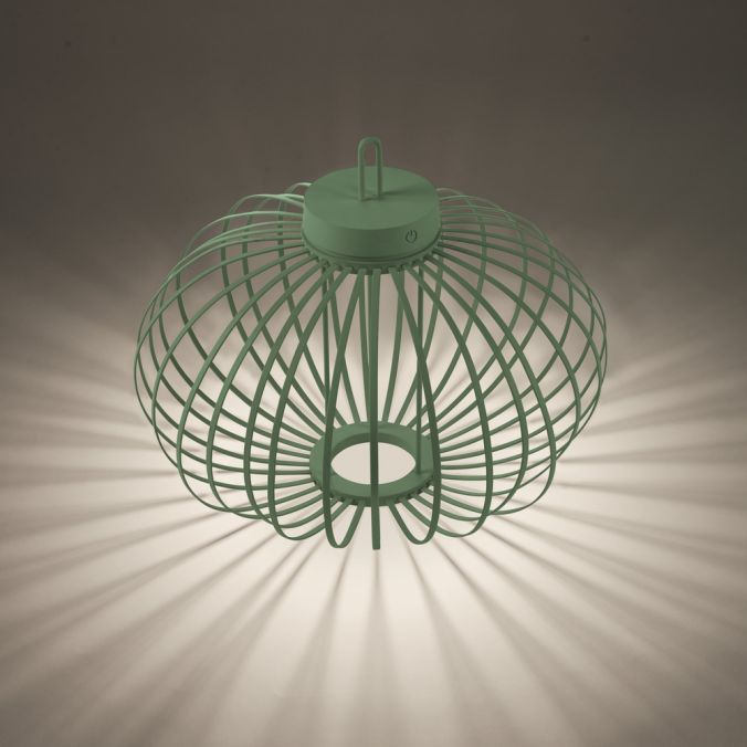 Paul Neuhaus LED Tischleuchte D=46cm grün Akkulampe USB IP44 dimmbar per Touch Im Verkauf