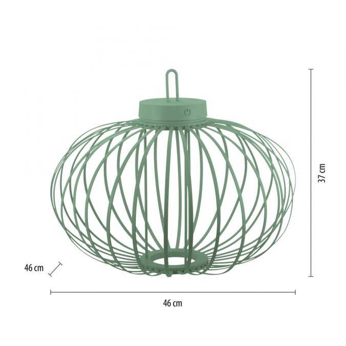 Paul Neuhaus LED Tischleuchte D=46cm grün Akkulampe USB IP44 dimmbar per Touch Im Verkauf