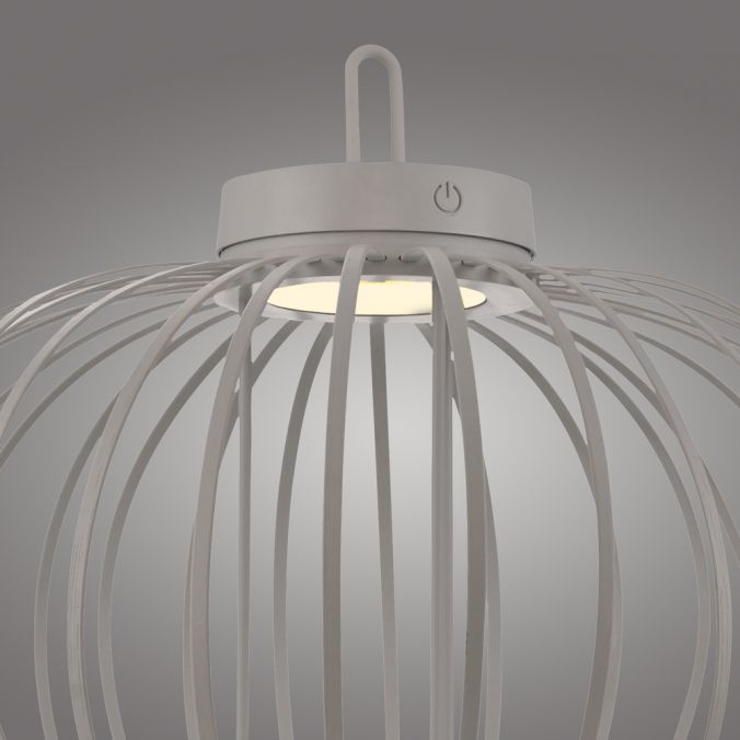 Paul Neuhaus LED Tischleuchte D=46cm greige Akkulampe USB IP44 dimmbar per Touch zollfrei
