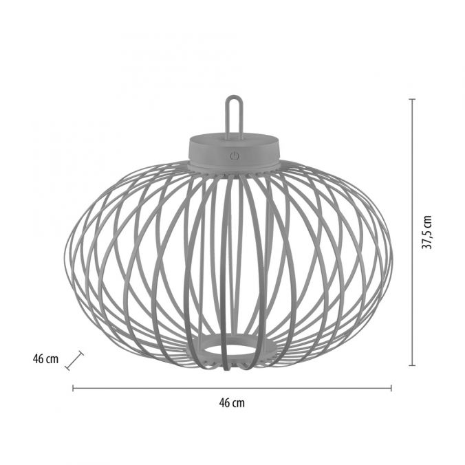 Paul Neuhaus LED Tischleuchte D=46cm greige Akkulampe USB IP44 dimmbar per Touch zollfrei
