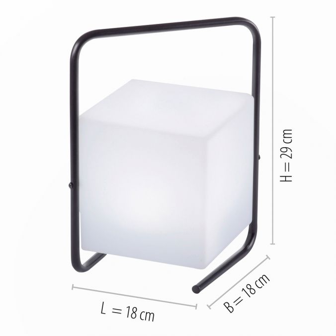 Paul Neuhaus LED-Tischleuchte, schwarz, RGB, Akkuleuchte, IP44, inkl. USB-Kabel, Fernbedienung 2025